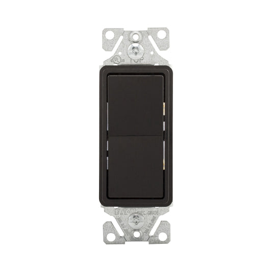 Eaton 7501BK Single Pole Decorator Switch, 15Amp, 120/277V, Black