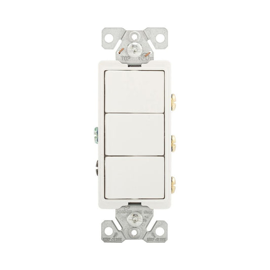Eaton 7729W-SP Three Single-Pole Combination Switch, White