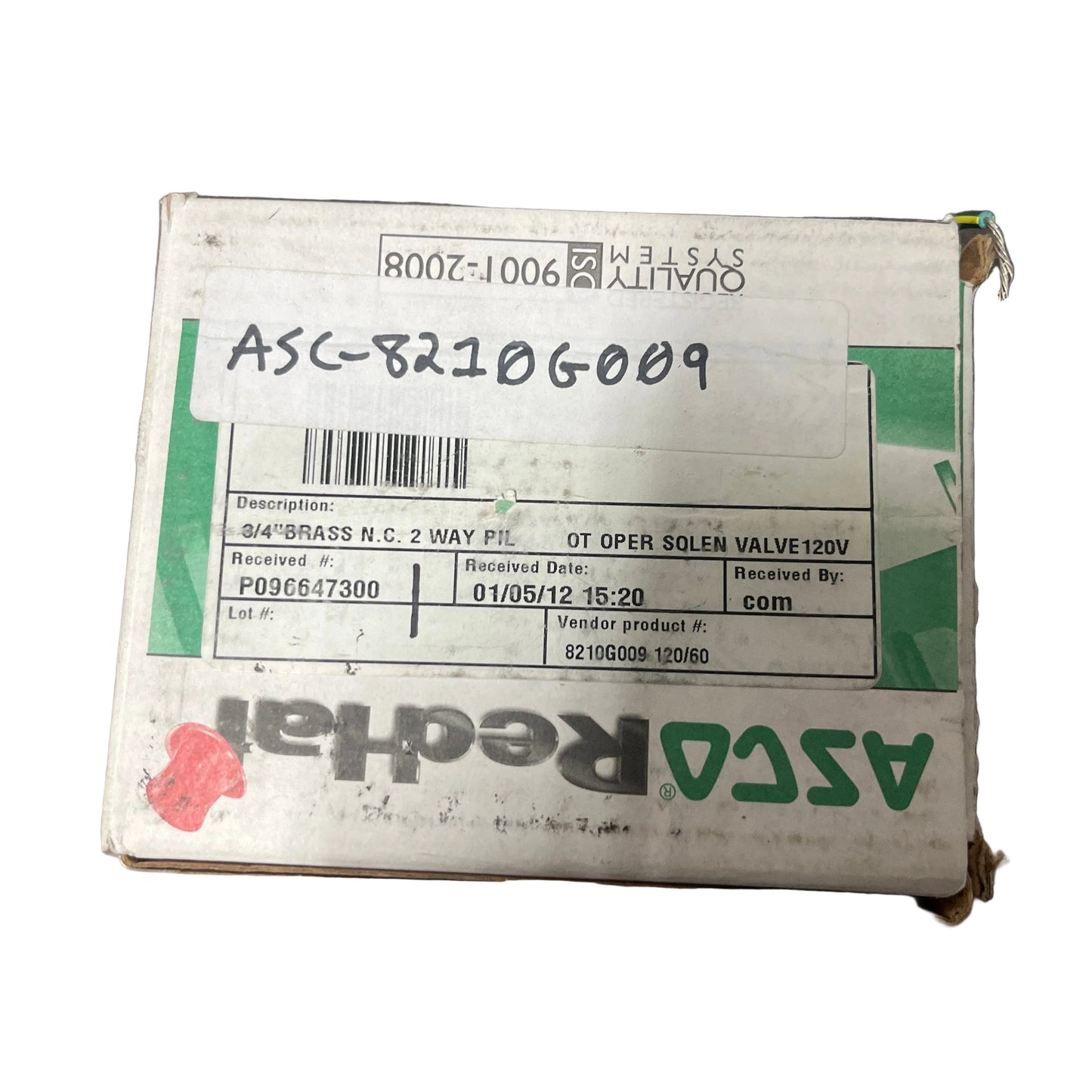 8210G009 | ASCO 2‑Way Normally Closed Solenoid Valve 3/4" NPT