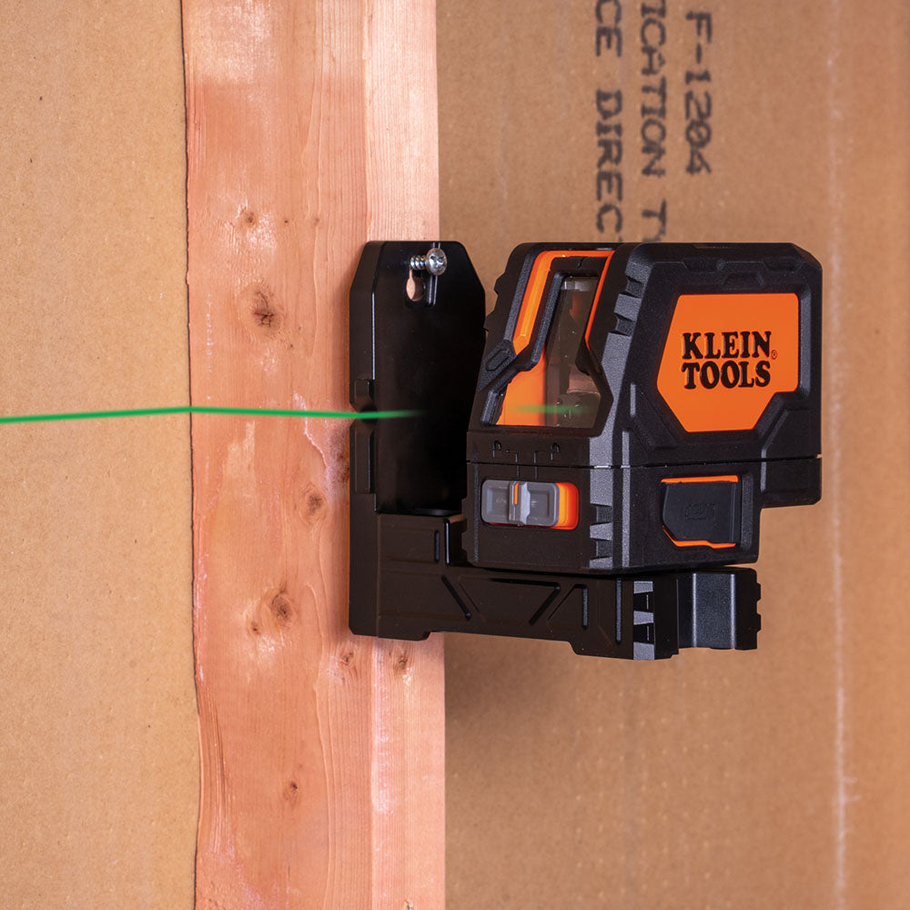 93LCLGR | Klein Tools Rechargeable Green Cross-Line Laser Level with Red Plumb, 165 ft