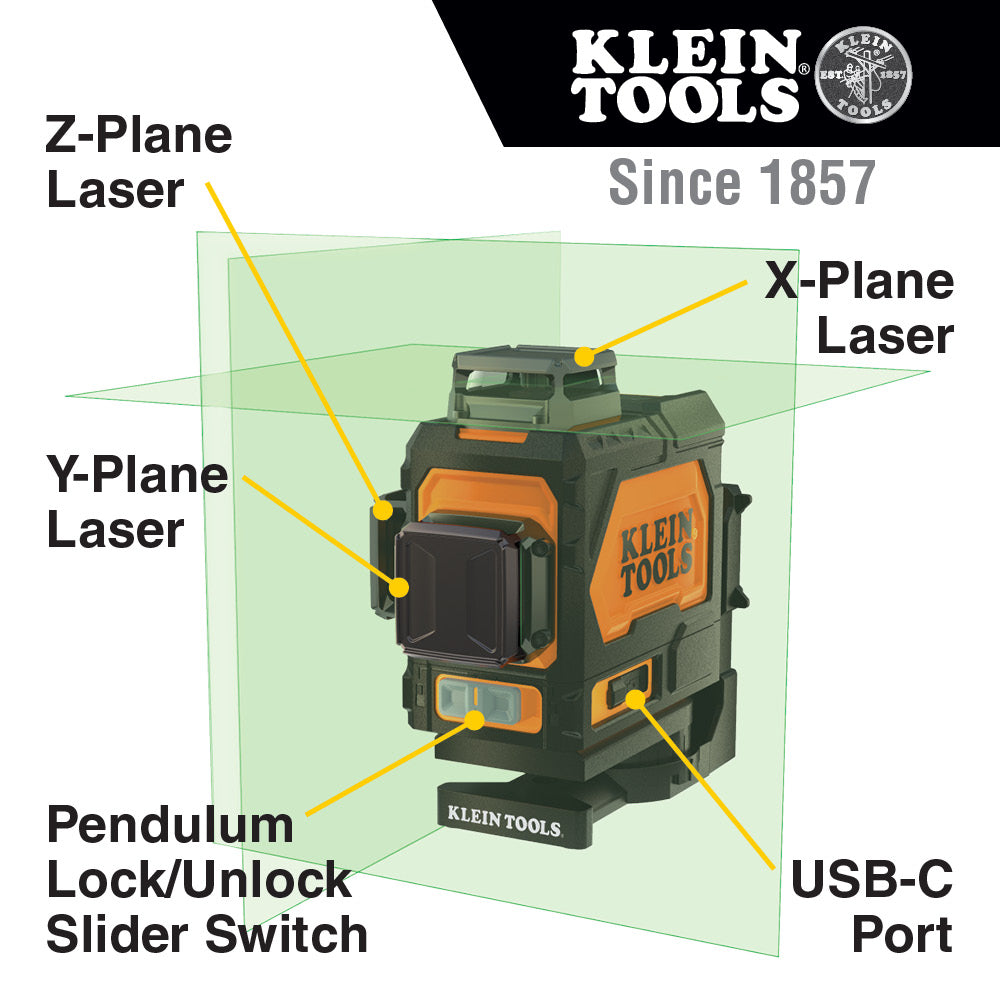 Rechargeable Self-Leveling Green Planar Laser Level