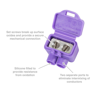 King Innovation 95015 AlumiConn 2-Port Al/Cu Wire Connector (10-Pack)