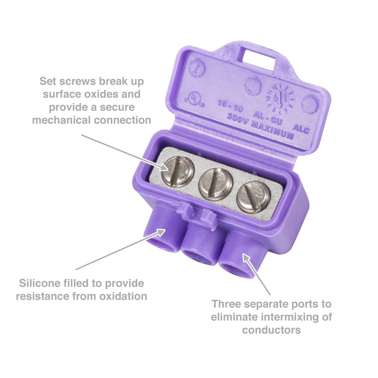 King Innovation 95110 AlumiConn 3-Port Al/Cu Wire Connectors (10-Pack)