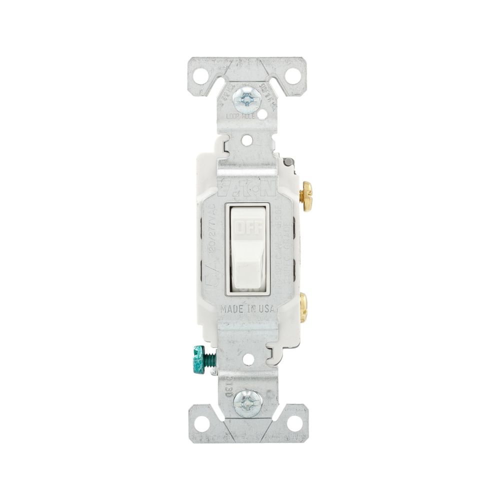Eaton CS115 Single Pole Toggle Switch, 15A, 120-277V, White