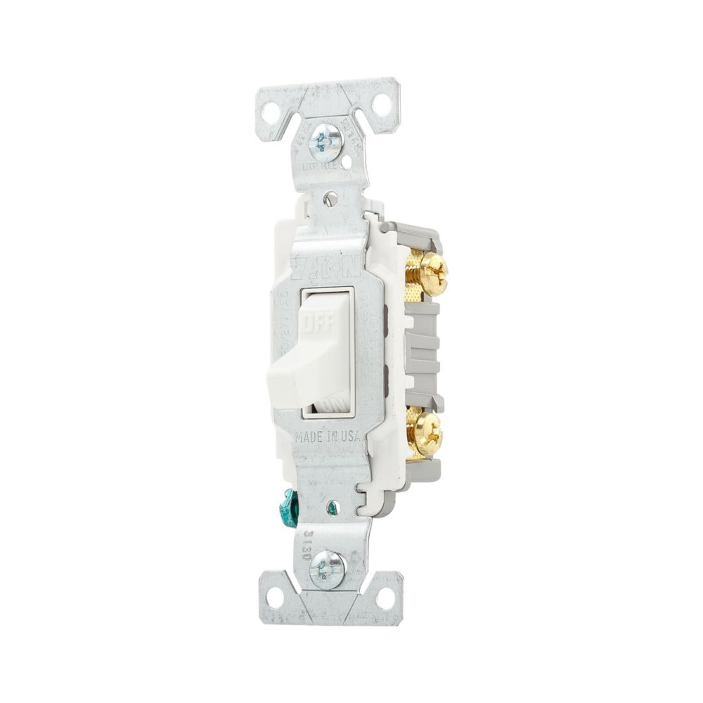 Eaton CS115 Single Pole Toggle Switch, 15A, 120-277V, White