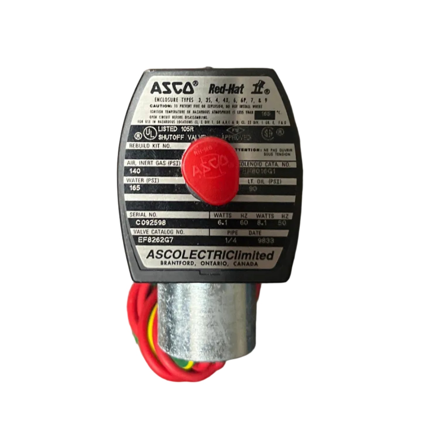 EF8016G1 | ASCO 2‑Way Solenoid Valve Operator