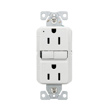 Eaton Arc Fault Receptacle/Outlet, 15A,  White, front facing