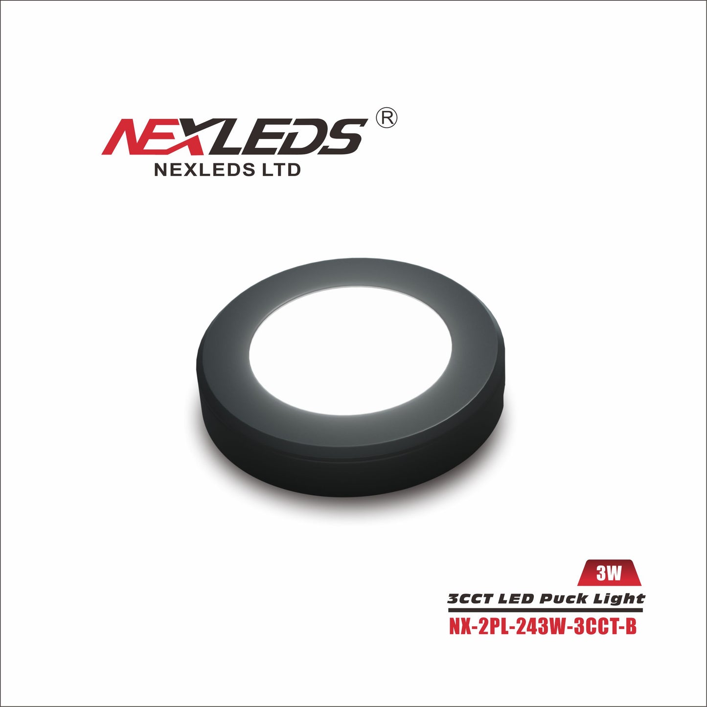 Nexleds LED Puck Light 3CCT, 24V – 3W