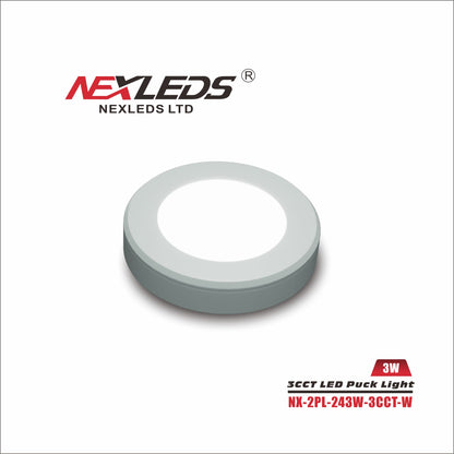 Nexleds LED Puck Light 3CCT, 24V – 3W