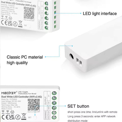 RGB+W Smart LED Strip Controller WiFi & Bluetooth