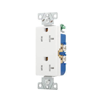 Eaton TR1307W Tamper-Resistant White Residential Grade Decorator Duplex Receptacle