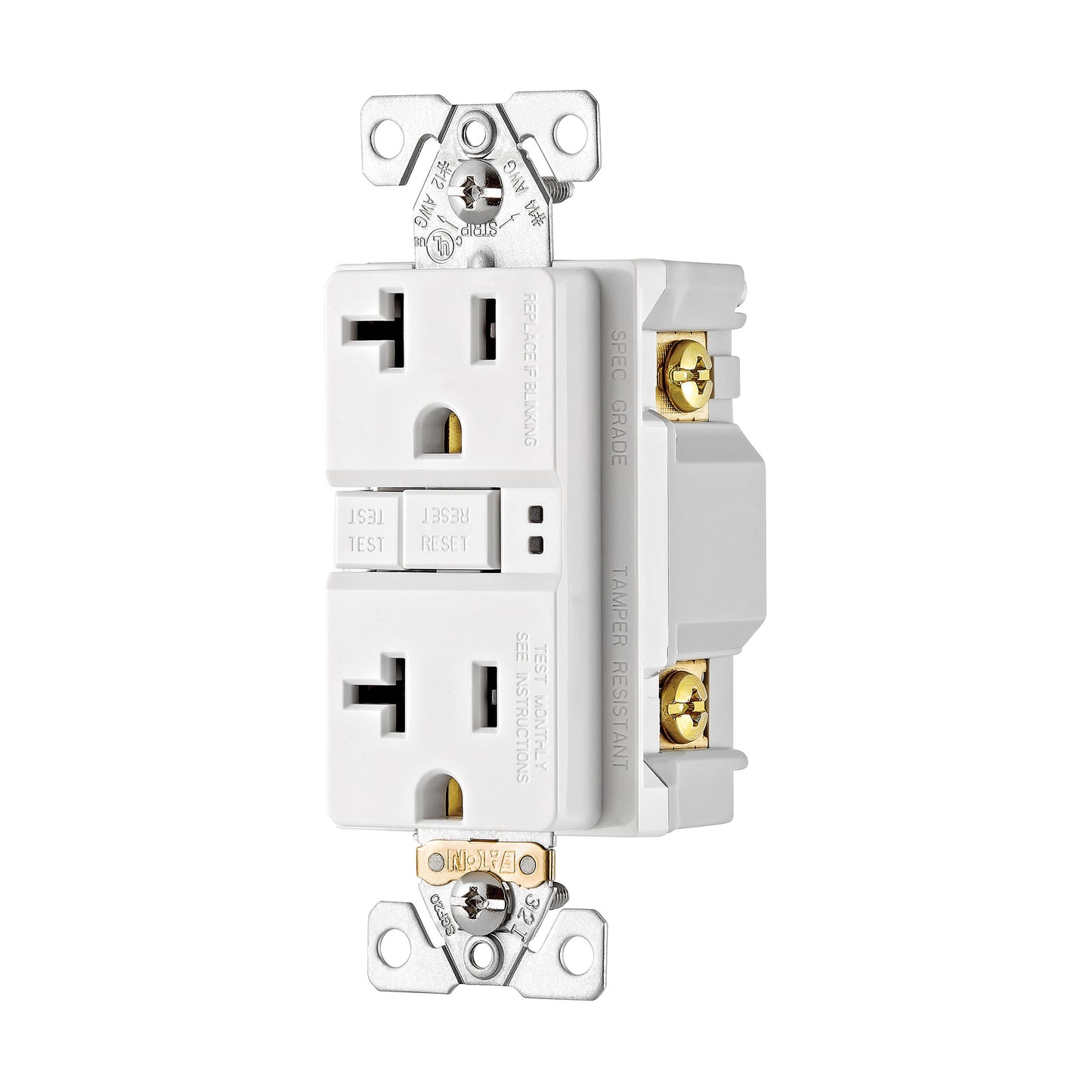 Eaton TRGF20W 20 Amp Tamper Resistant Duplex GFCI Receptacle