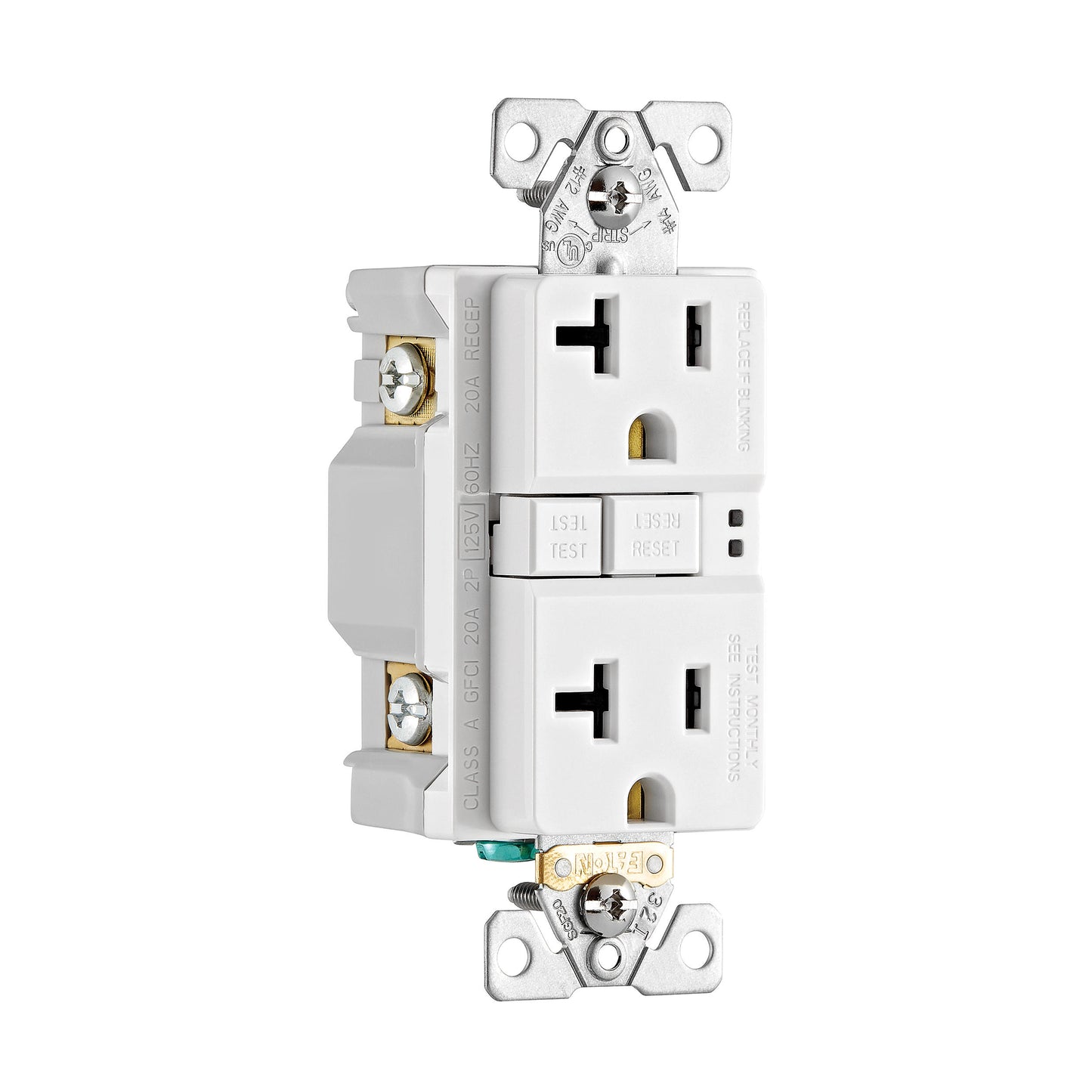 Eaton TRGF20W 20 Amp Tamper Resistant Duplex GFCI Receptacle