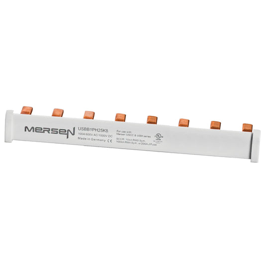 USBB1PH25K8 | Mersen Single-Phase Bus Bar System, 8 Pole
