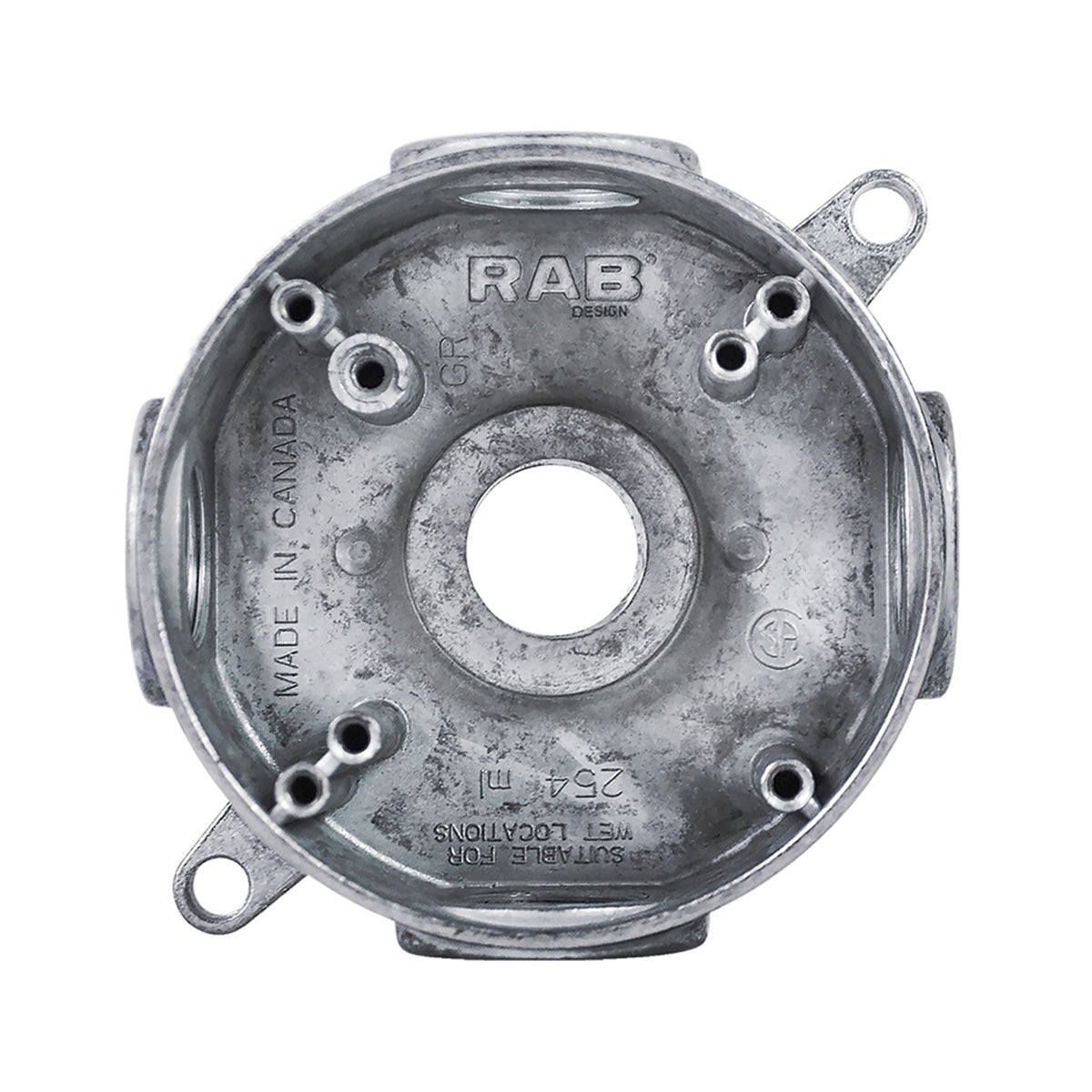 1/2DVXJ/C | RAB Design Ceiling Weatherproof Outlet Box, 1/2" Hub
