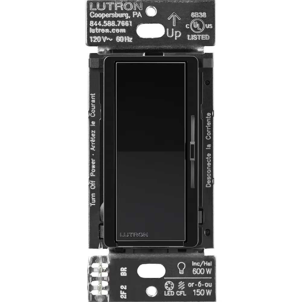 Lutron electronic dimmer switch on a white background