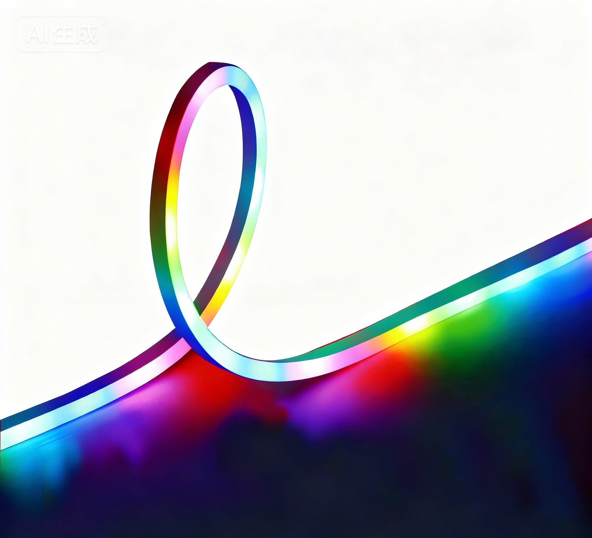 Colorful LED strip light on a white background