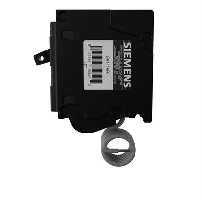 Right-side view of Siemens QA115AFCCSA 15 Amp Single Pole AFCI breaker